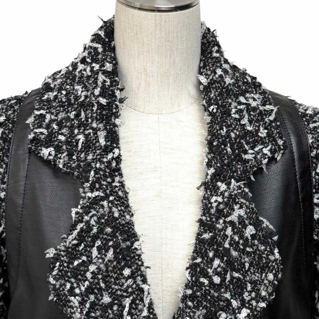 Excellent CHANEL coat black wool Women 34 P62088