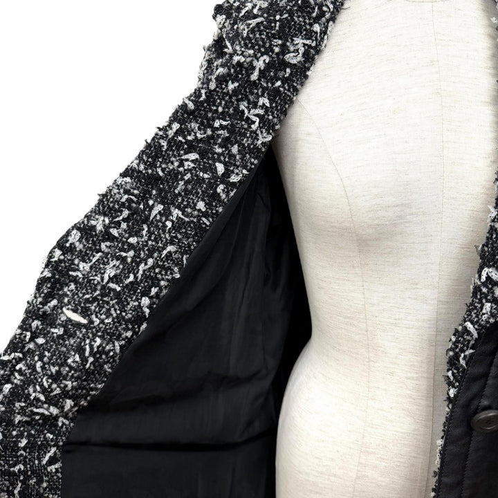 Excellent CHANEL coat black wool Women 34 P62088