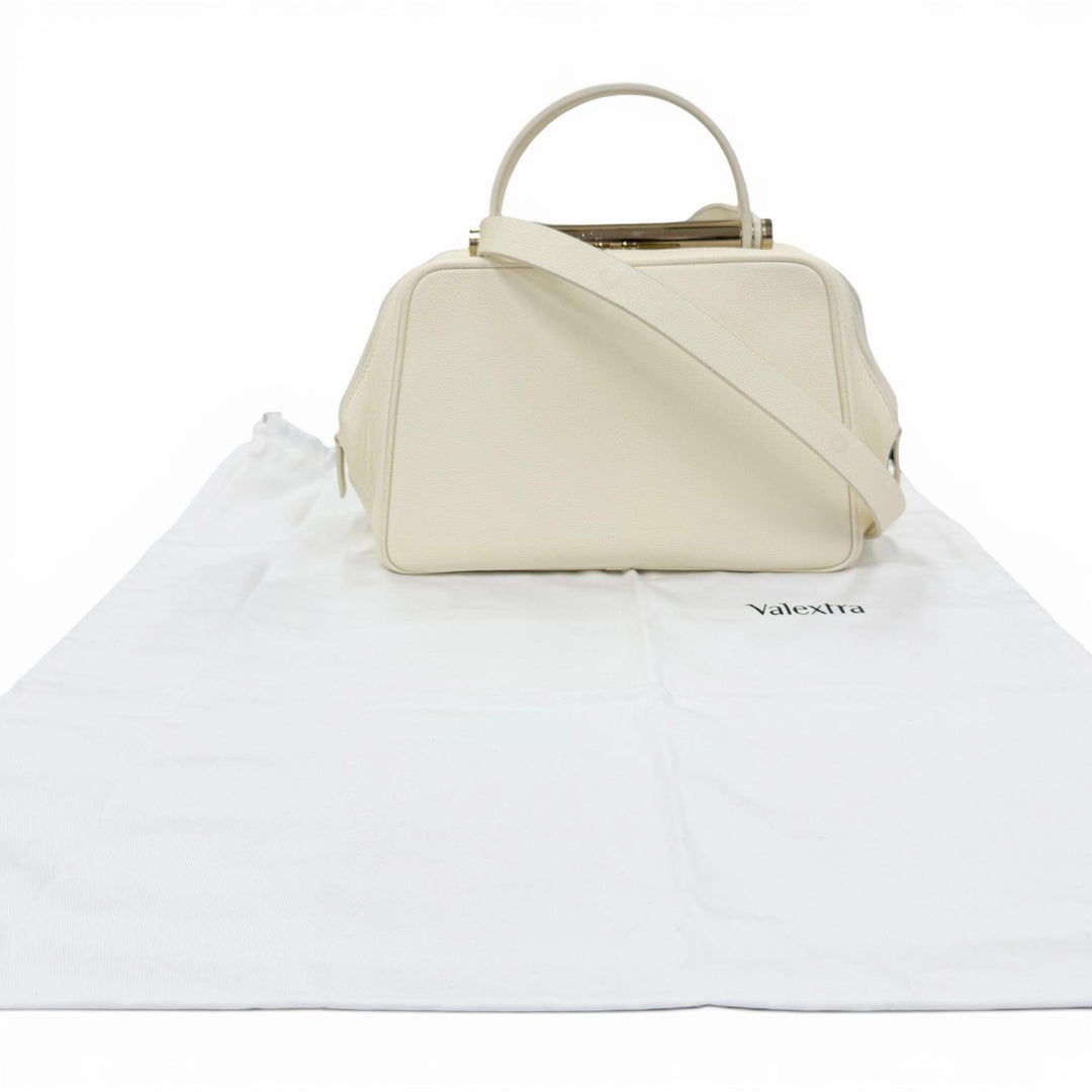 Discounted Great Valextra Handbag FLUTE 2WAY Shoulder Bag Ivory leather Women