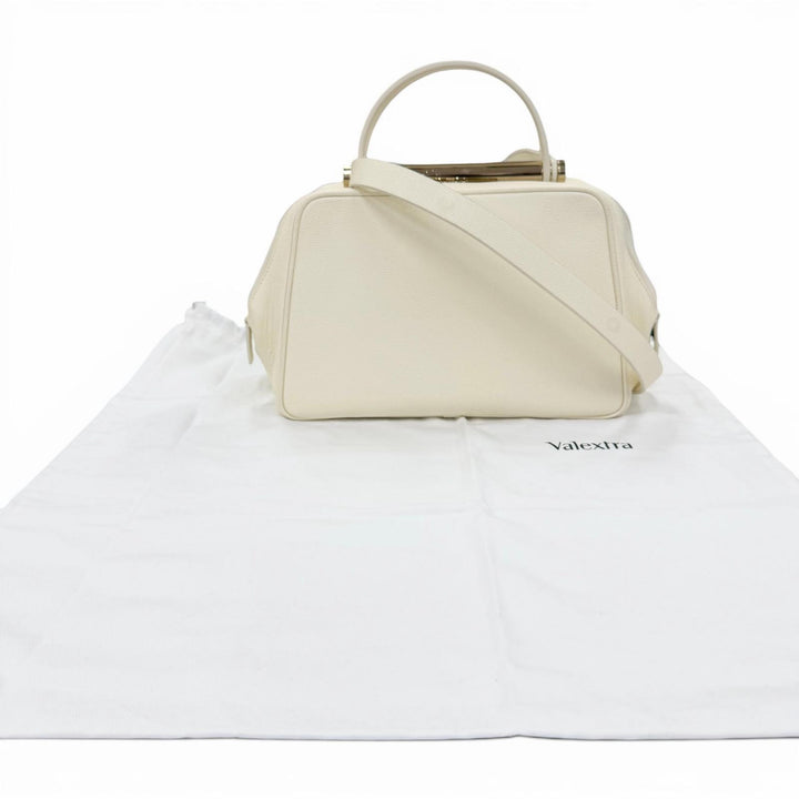 Discounted Great Valextra Handbag FLUTE 2WAY Shoulder Bag Ivory leather Women