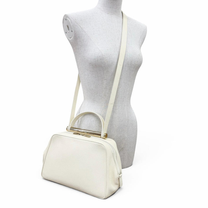 Discounted Great Valextra Handbag FLUTE 2WAY Shoulder Bag Ivory leather Women