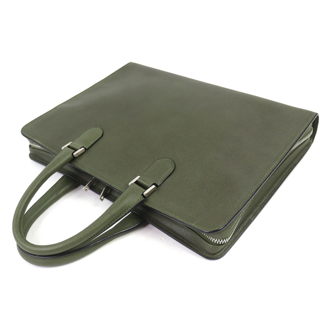 Great Valextra Briefcase Slim Portfolio Business bag khaki leather mens