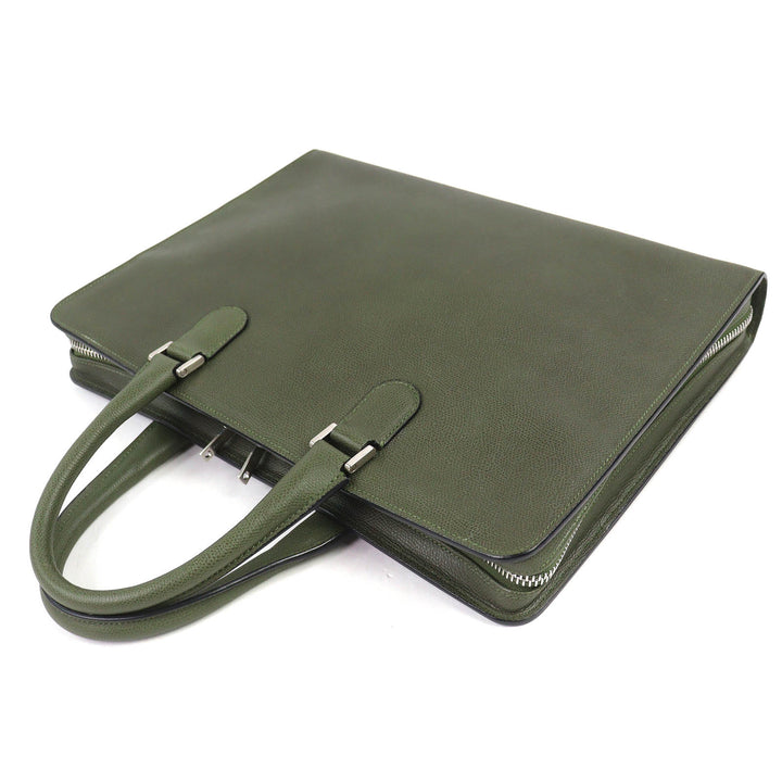 Great Valextra Briefcase Slim Portfolio Business bag khaki leather mens