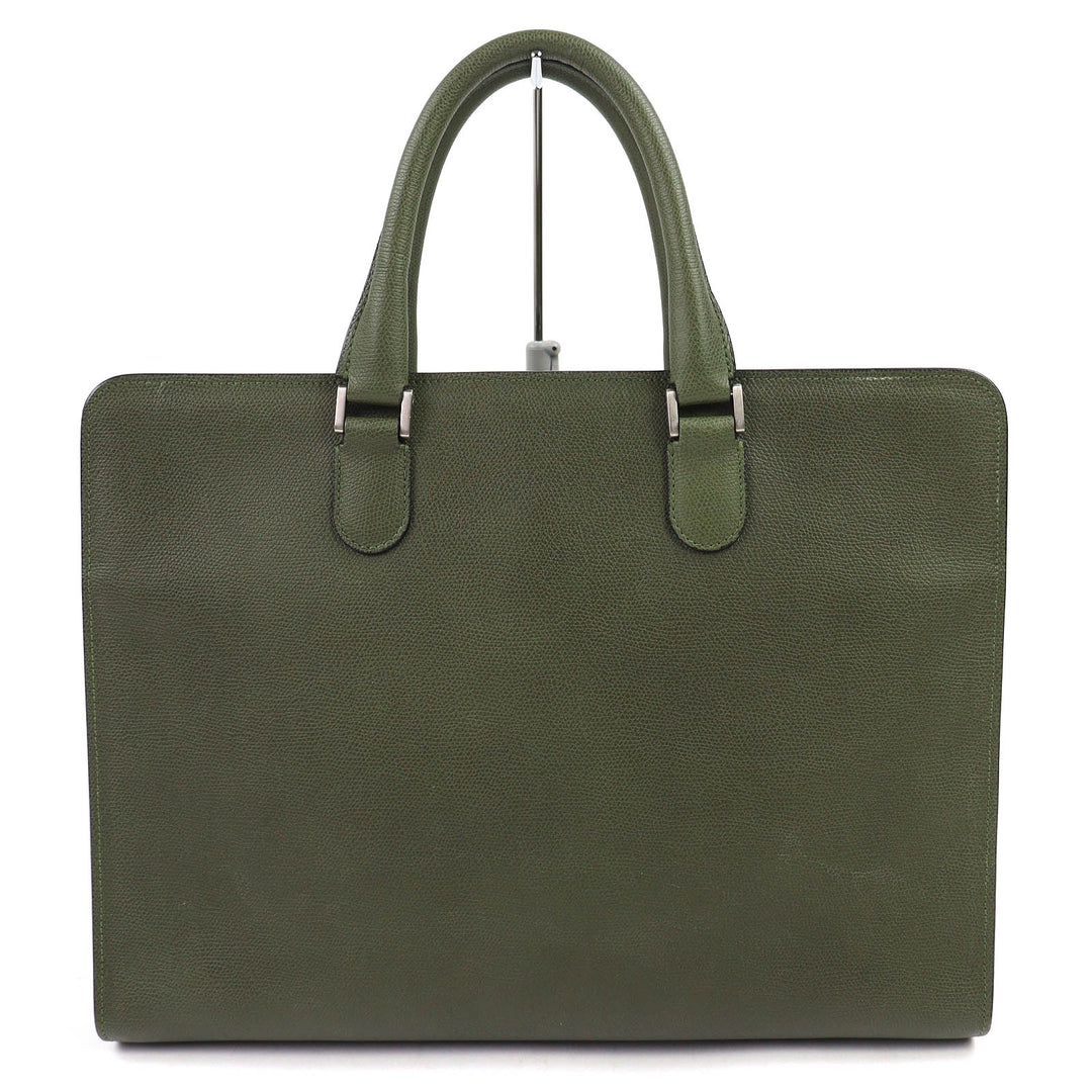 Great Valextra Briefcase Slim Portfolio Business bag khaki leather mens
