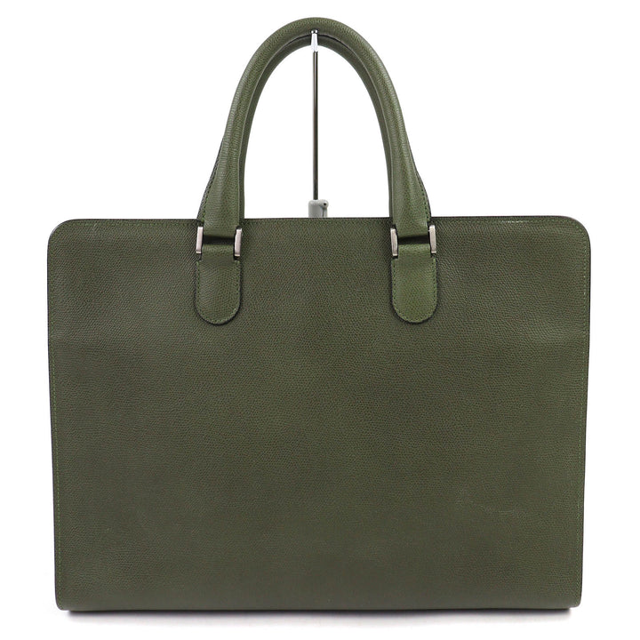 Great Valextra Briefcase Slim Portfolio Business bag khaki leather mens