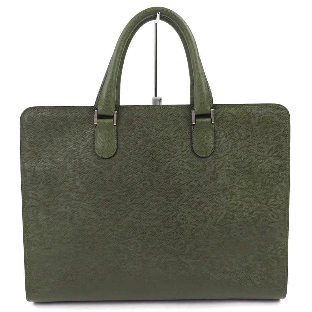 Great Valextra Briefcase Slim Portfolio Business bag khaki leather mens