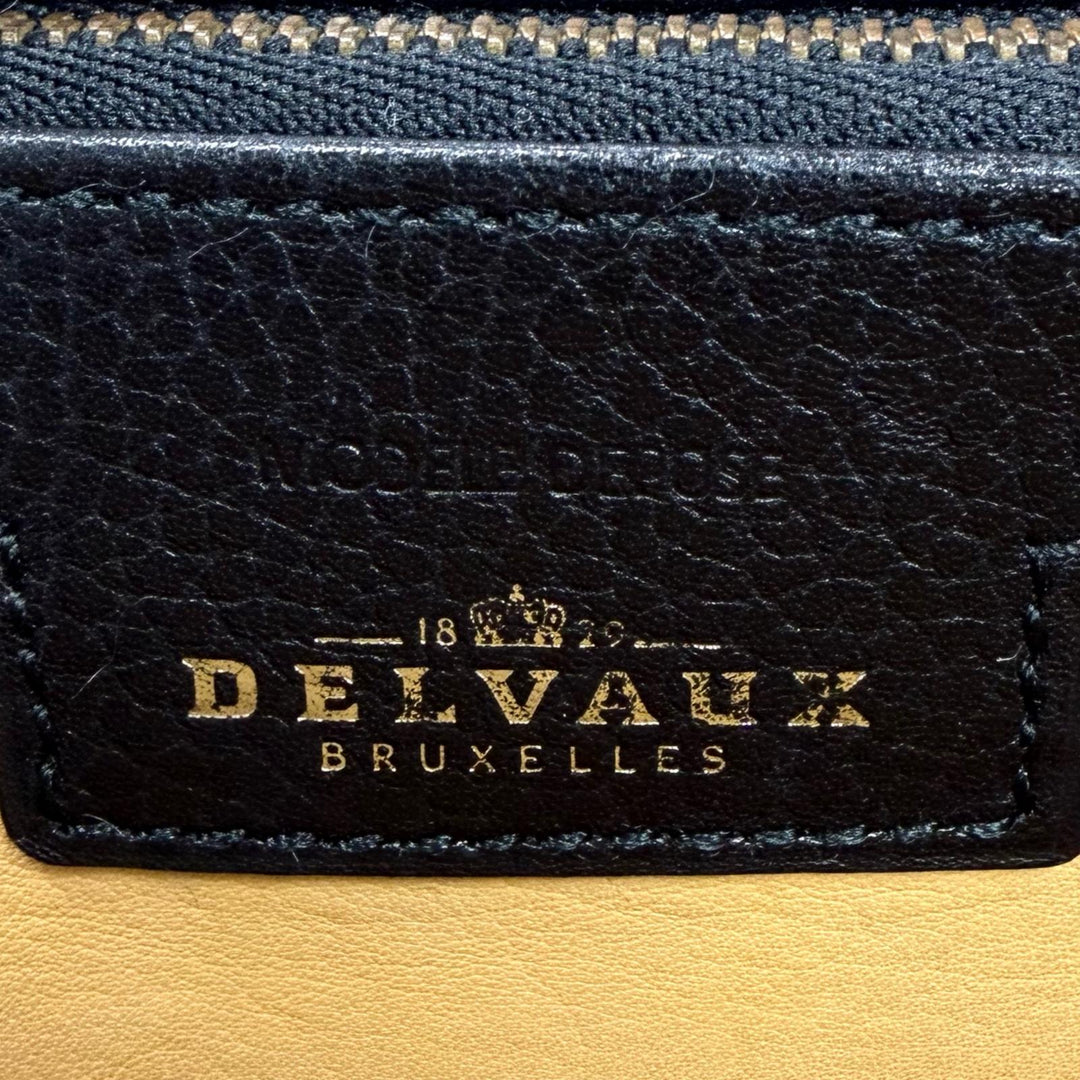 Very Good DELVAUX Handbag BRILLANT With Metal logo black leather Women