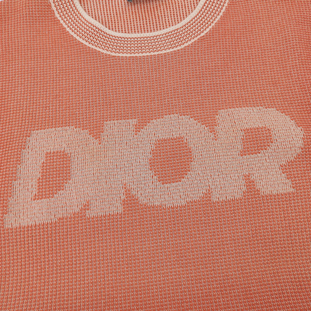 Excellent DIOR Short sleeve knit Orange series cotton mens XL 393M653AT563