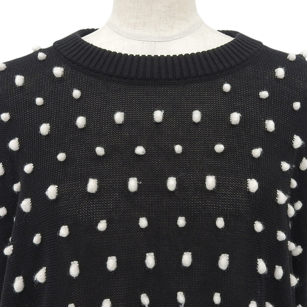 Excellent DIOR knit Logo embroidered sweater black cotton mens XXL 343M639AT729