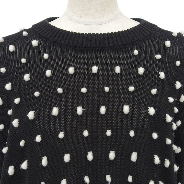 Excellent DIOR knit Logo embroidered sweater black cotton mens XXL 343M639AT729