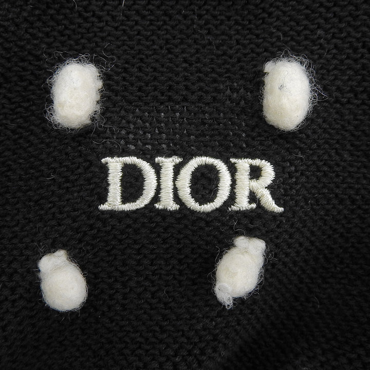 Excellent DIOR knit Logo embroidered sweater black cotton mens XXL 343M639AT729