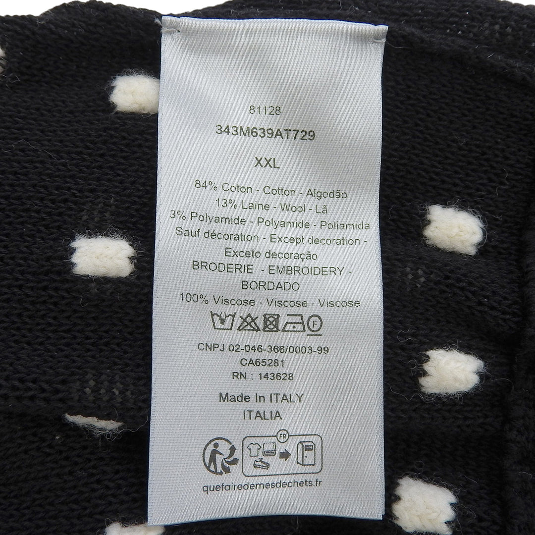 Excellent DIOR knit Logo embroidered sweater black cotton mens XXL 343M639AT729
