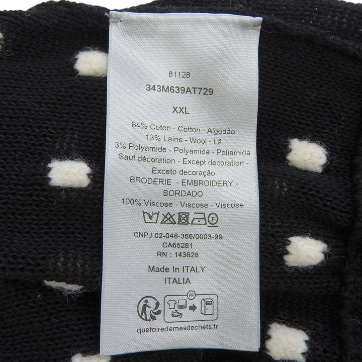Excellent DIOR knit Logo embroidered sweater black cotton mens XXL 343M639AT729
