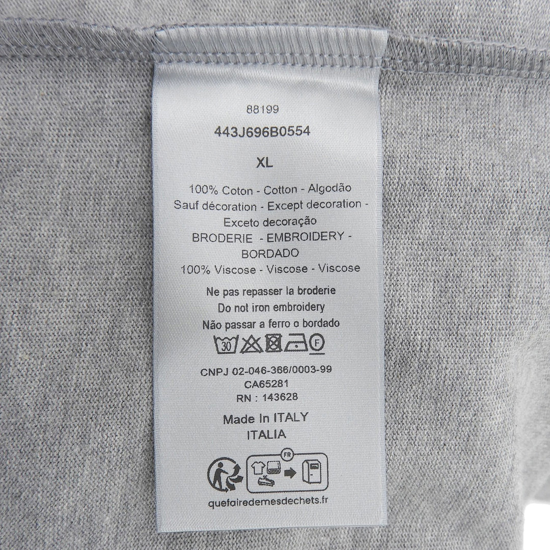 Pristine DIOR Short sleeve T-shirt gray cotton mens XL 443J696B0554