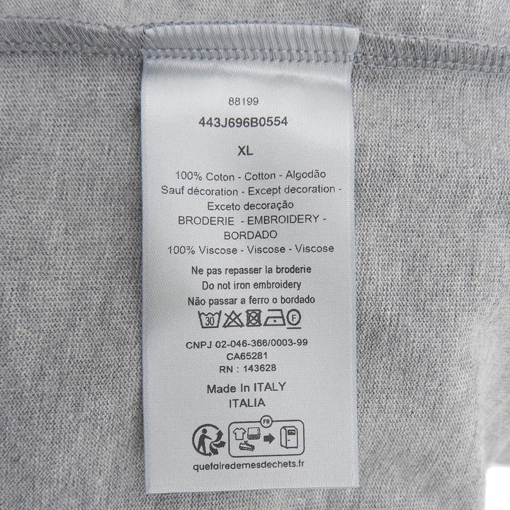 Pristine DIOR Short sleeve T-shirt gray cotton mens XL 443J696B0554
