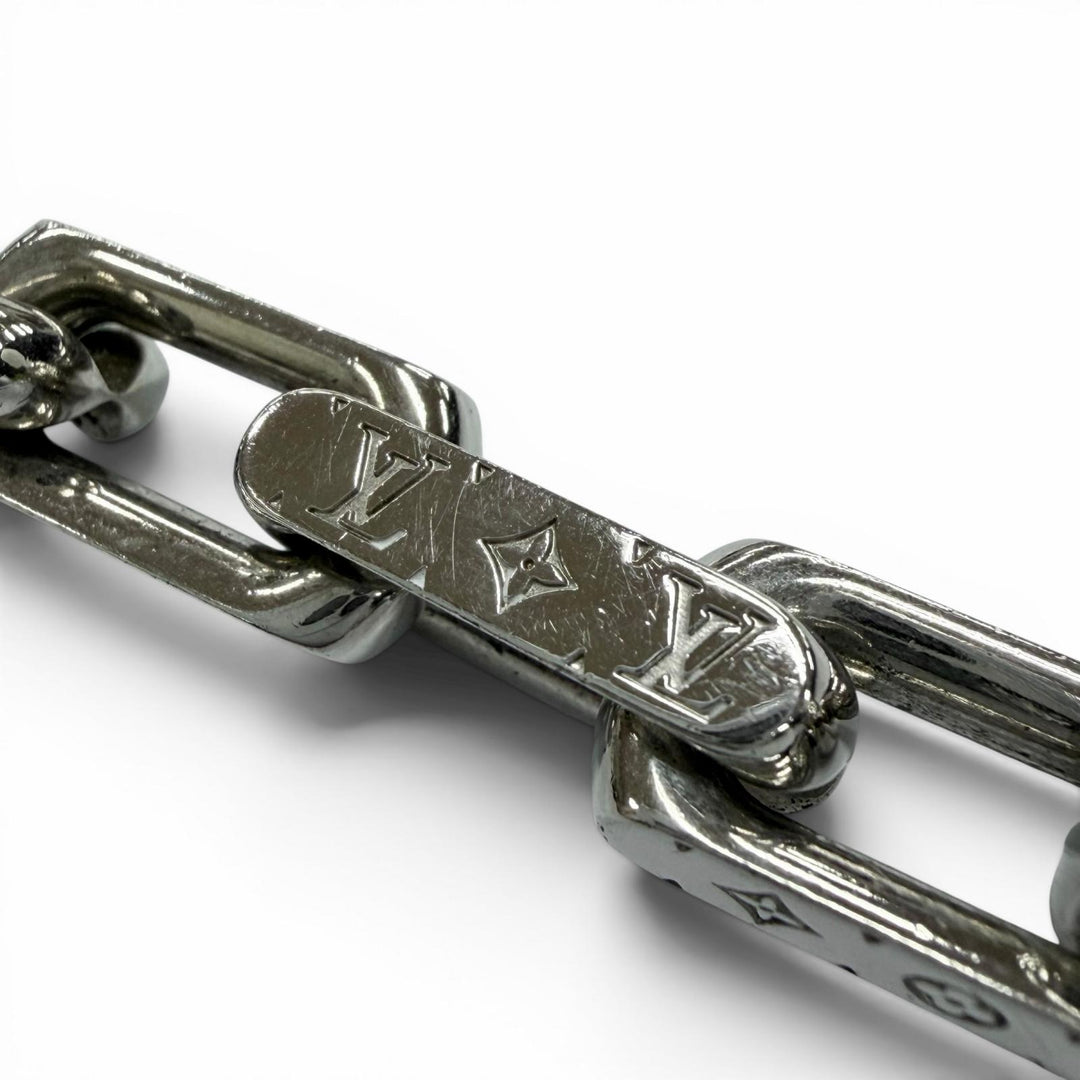 Great LOUIS VUITTON Necklace Collier Chain Silver mens M64196