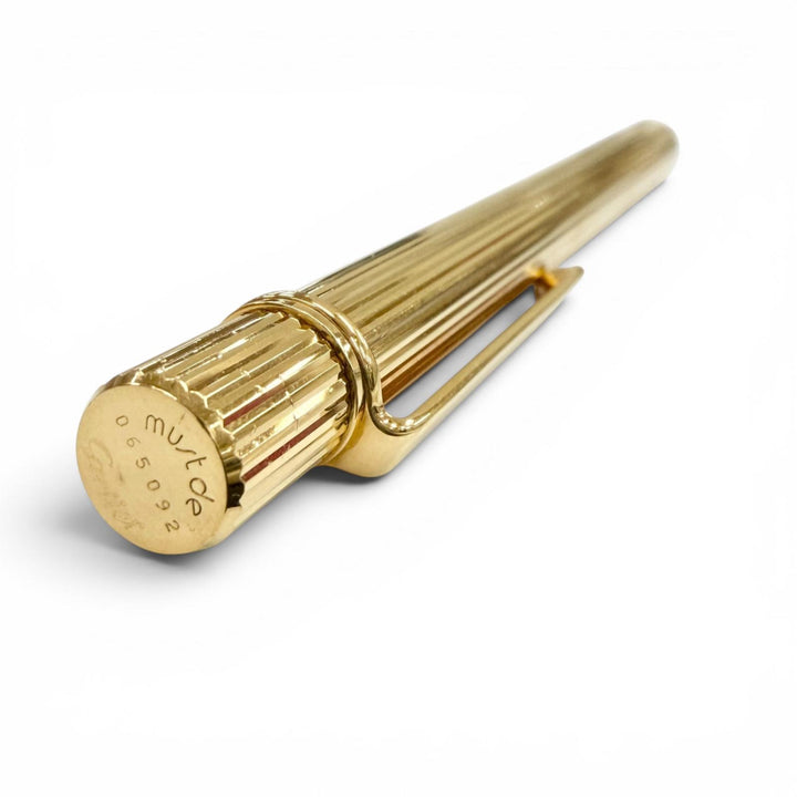 Very Good Cartier Ballpoint pen Must de Cartier Twist-type blue ink gold mens