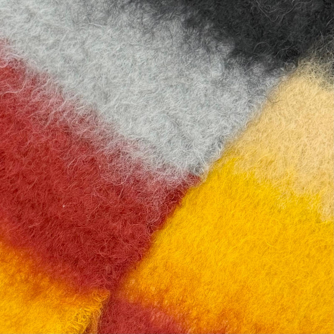 Excellent LOEWE Scarf Anagram Leather Patch Border Pattern multicolor mohair