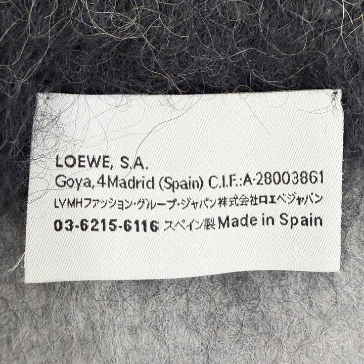 Excellent LOEWE Scarf Anagram Leather Patch Border Pattern multicolor mohair