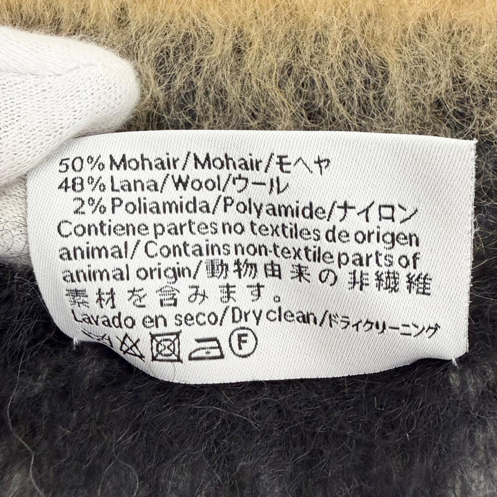 Excellent LOEWE Scarf Anagram Leather Patch Border Pattern multicolor mohair