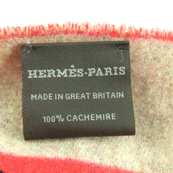 Excellent HERMES Scarf love story fringe Red series cashmere Women