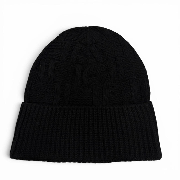 Pristine HERMES Knit cap Frecans Serie Metal Hat black wool mens M