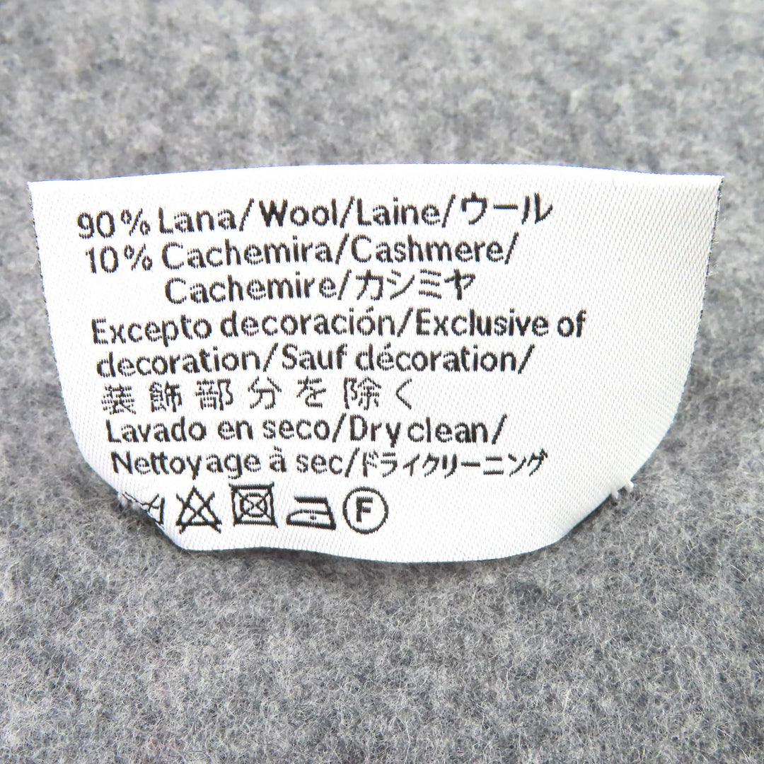 Excellent LOEWE Scarf Anagram Embroidery Fringe Long gray wool Women
