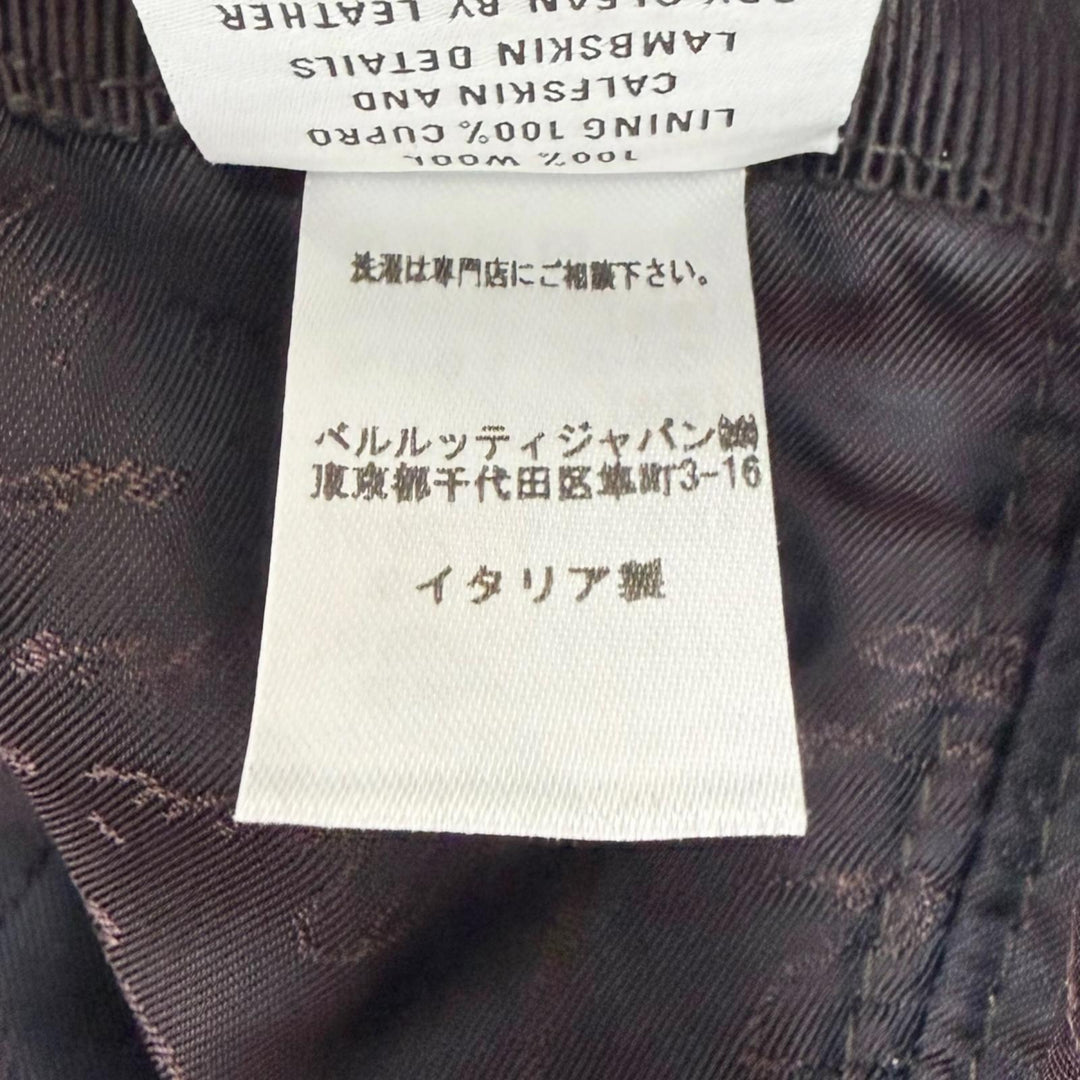 Great BERLUTI cap Logo embroidery, reverse calligraphy pattern, leather visor