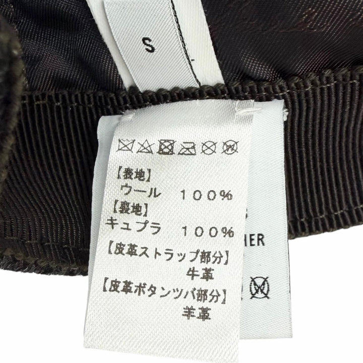 Great BERLUTI cap Logo embroidery, reverse calligraphy pattern, leather visor