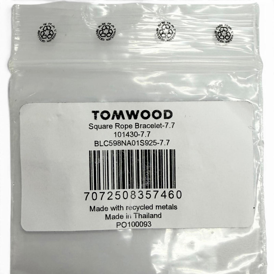 Great TOM WOOD bracelet SQUARE ROPE BRACELET Silver 925