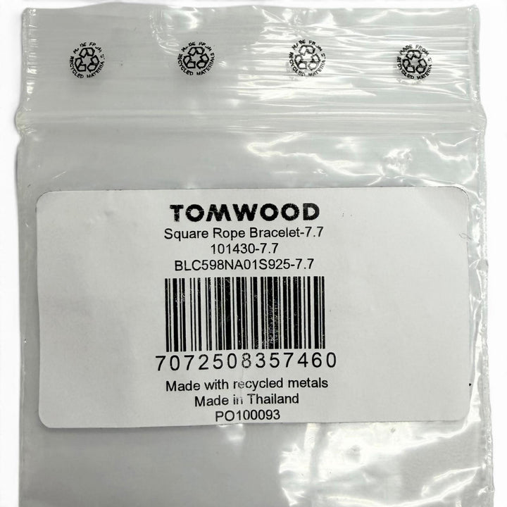 Great TOM WOOD bracelet SQUARE ROPE BRACELET Silver 925