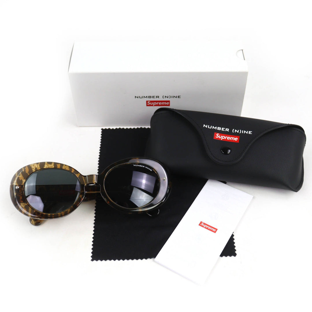 Excellent Supreme Number (N)Ine sunglasses Leopard Pattern Brown mens