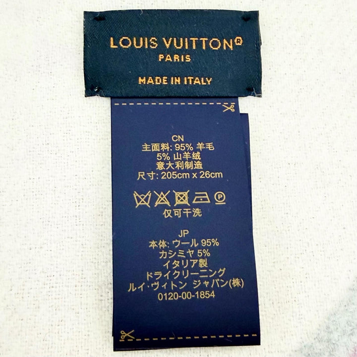 Excellent LOUIS VUITTON Scarf Muffler Duo Infiniti fringe Rose wool Women M93281
