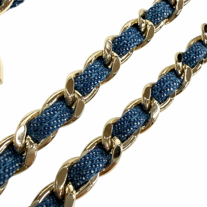 Excellent CHANEL Necklace blue Women B25P ABF163