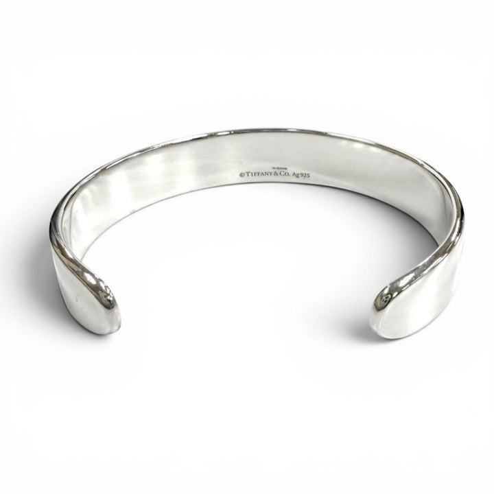 Great TIFFANY&Co. Bangle Return to Narrow Cuff Bangle with 2 Diamonds AG925