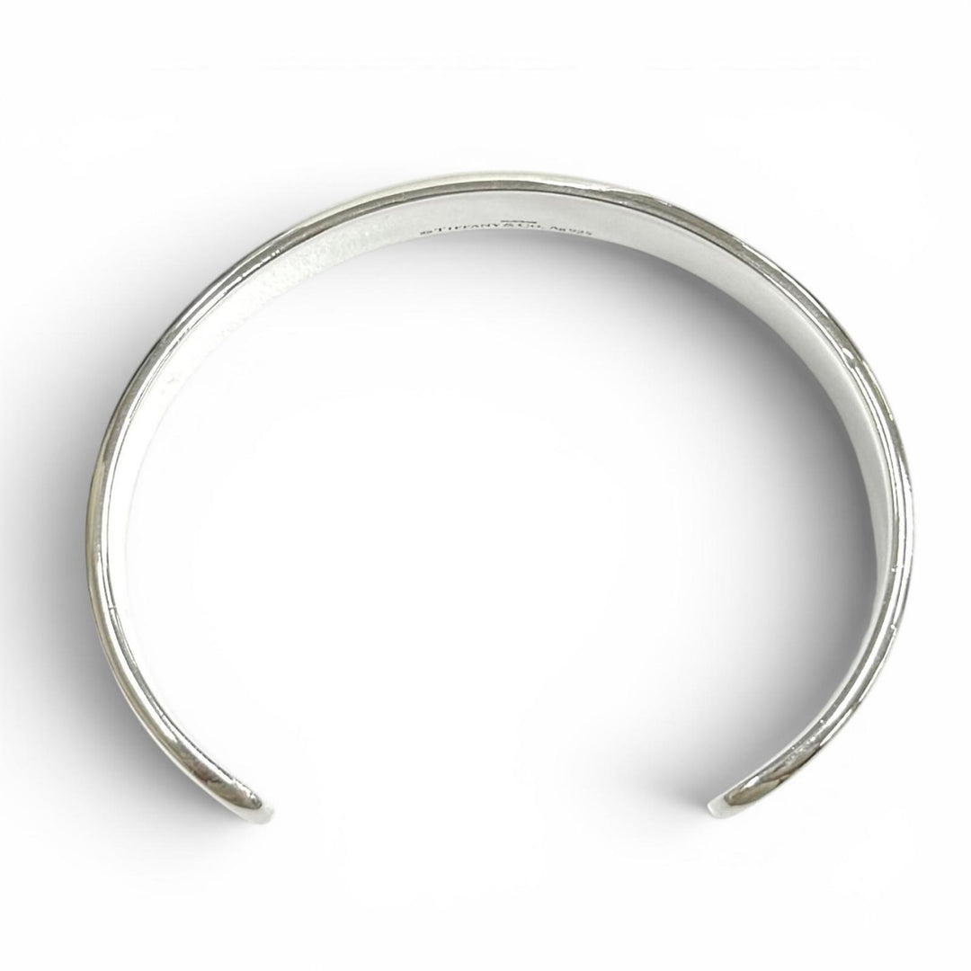 Great TIFFANY&Co. Bangle Return to Narrow Cuff Bangle with 2 Diamonds AG925