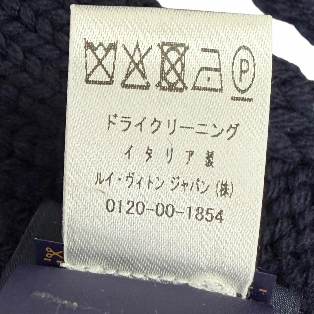 Great LOUIS VUITTON Scarf Damier Snug Navy wool mens M96959
