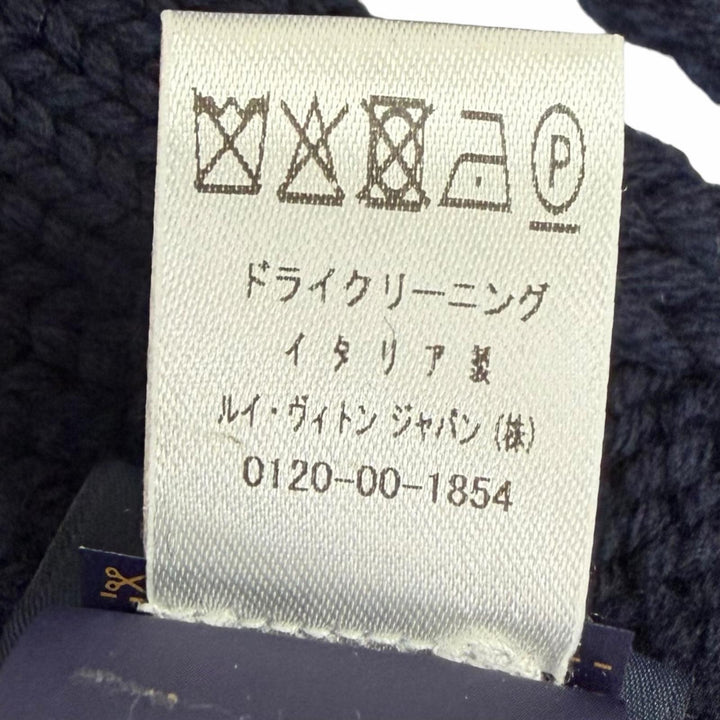 Great LOUIS VUITTON Scarf Damier Snug Navy wool mens M96959