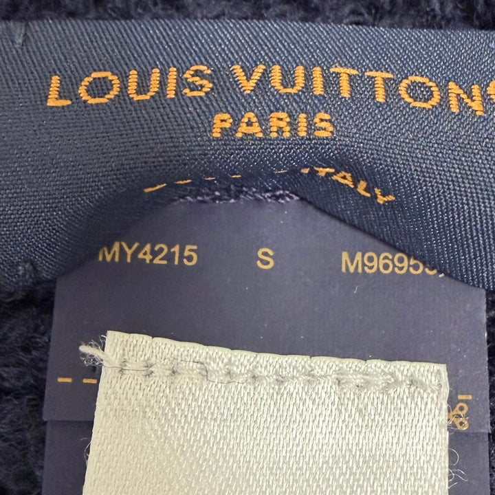 Great LOUIS VUITTON Scarf Damier Snug Navy wool mens M96959