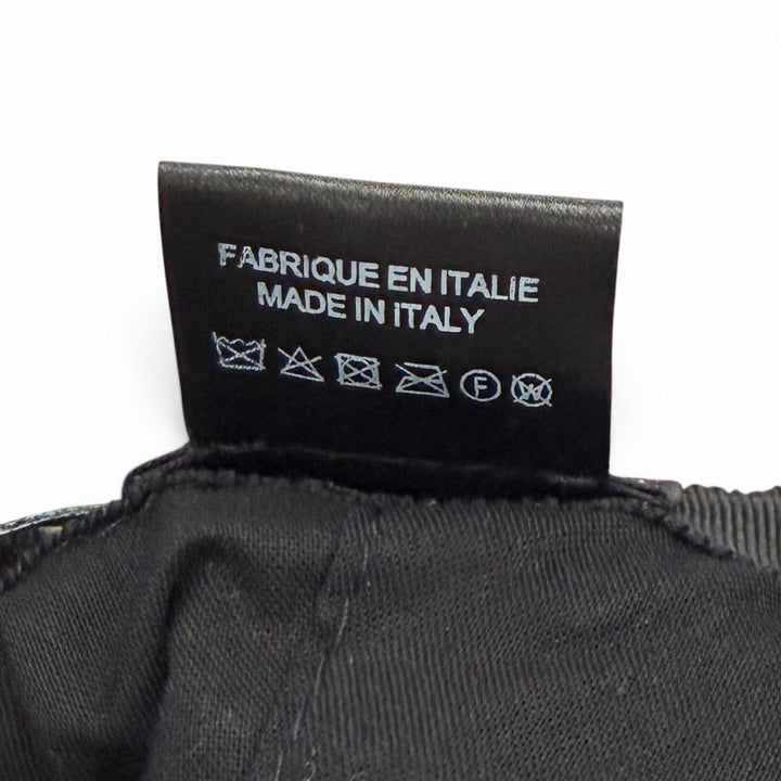 Great CHANEL hat COCO MarkMetal Check Pattern Ribbon Tweed Bucket Bag wool S 22K