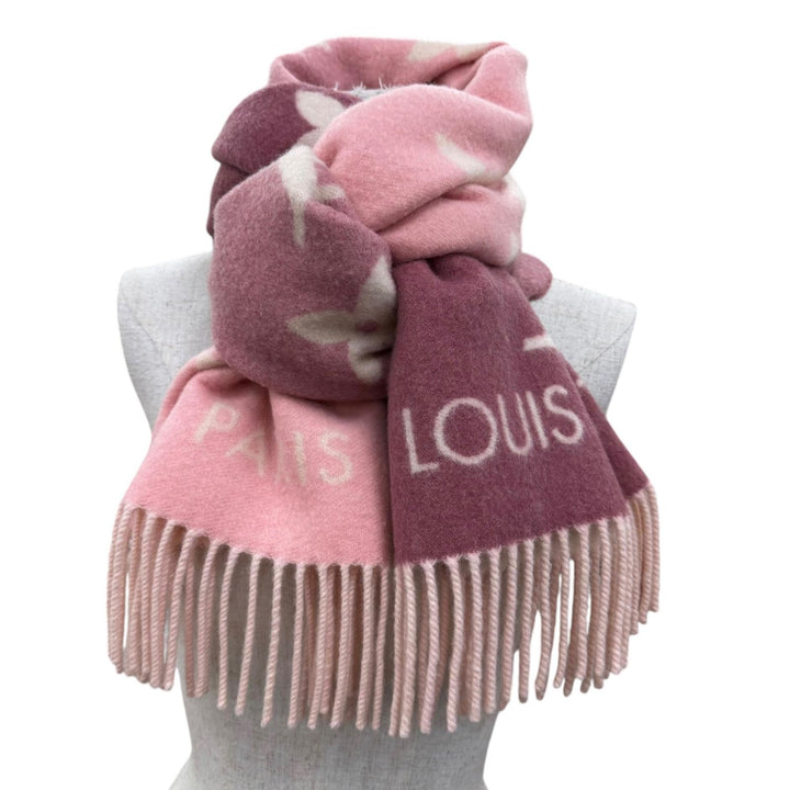 Great LOUIS VUITTON Scarf Muffler Reykjavik Gradient With fringe cashmere M77375
