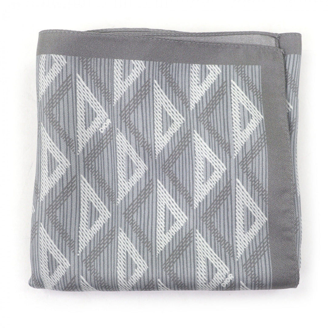 Pristine DIOR handkerchief CD Diamond Pocket Square Scarf gray silk