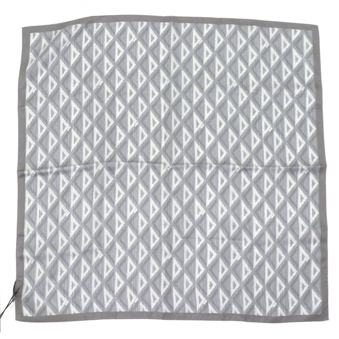 Pristine DIOR handkerchief CD Diamond Pocket Square Scarf gray silk