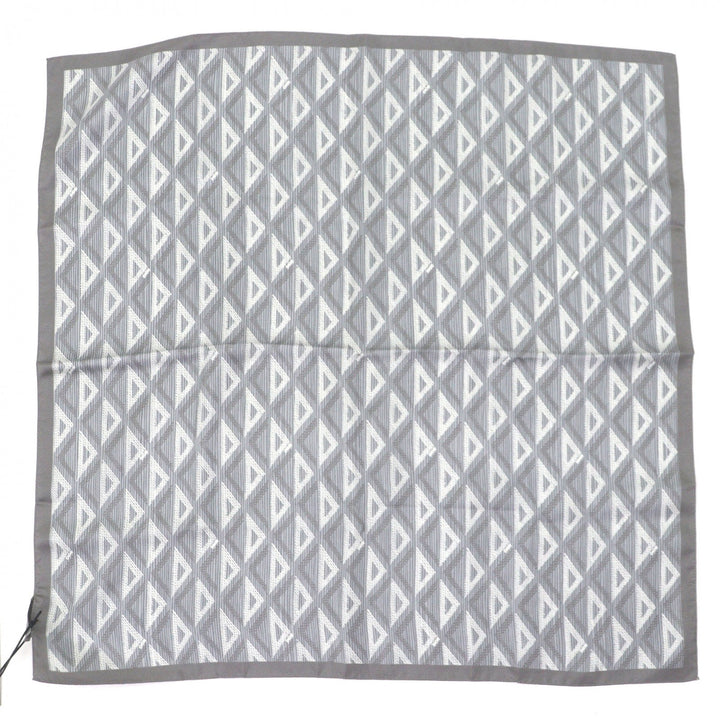 Pristine DIOR handkerchief CD Diamond Pocket Square Scarf gray silk