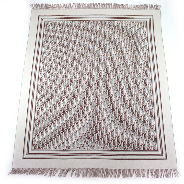 Excellent DIOR Other accessories Oblique Fringe Large Blanket gray 34Z0002A0900