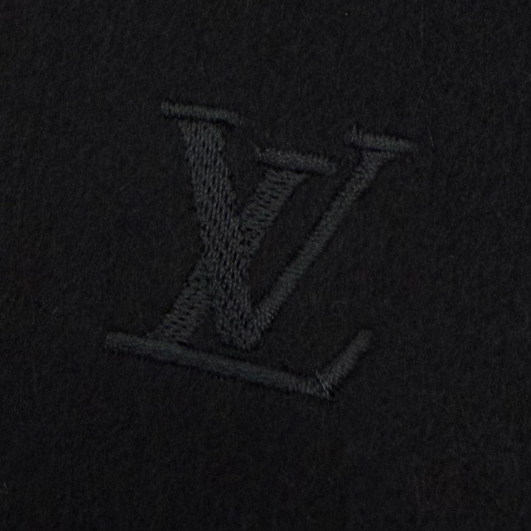 Great LOUIS VUITTON Scarf black cashmere mens M75362