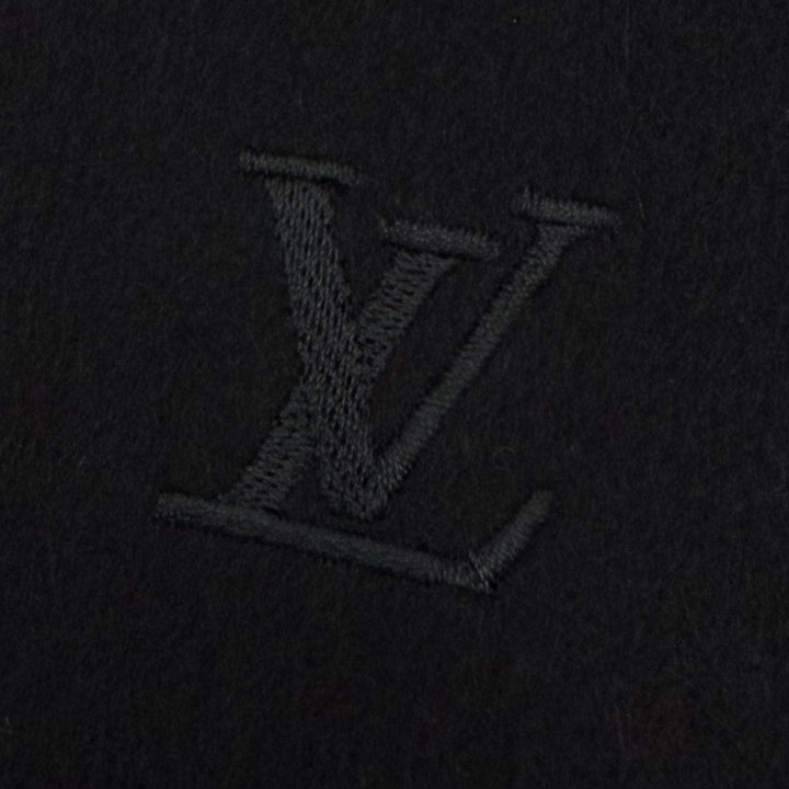 Great LOUIS VUITTON Scarf black cashmere mens M75362