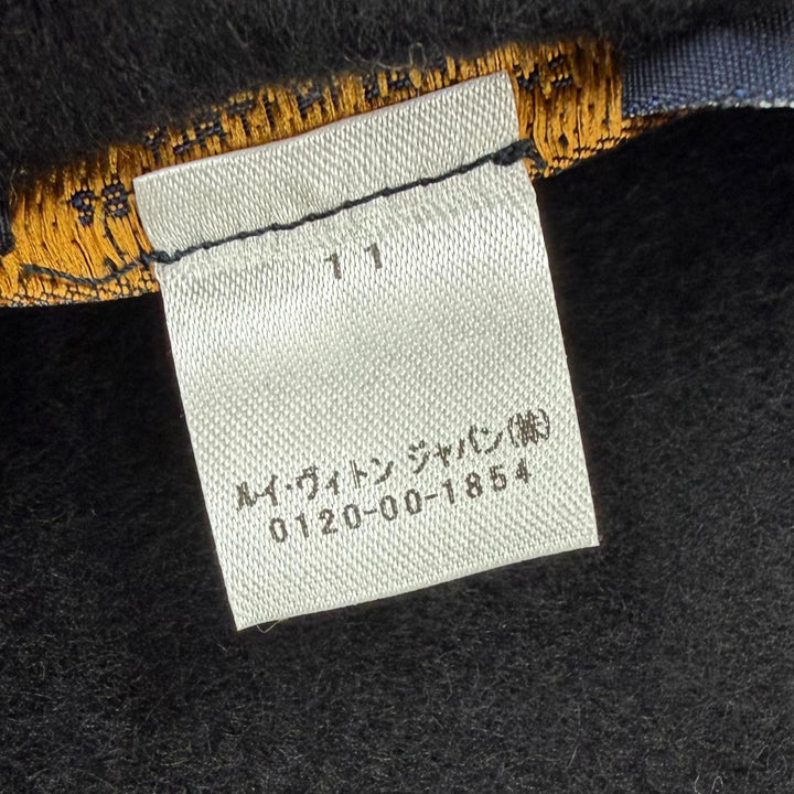 Great LOUIS VUITTON Scarf black cashmere mens M75362