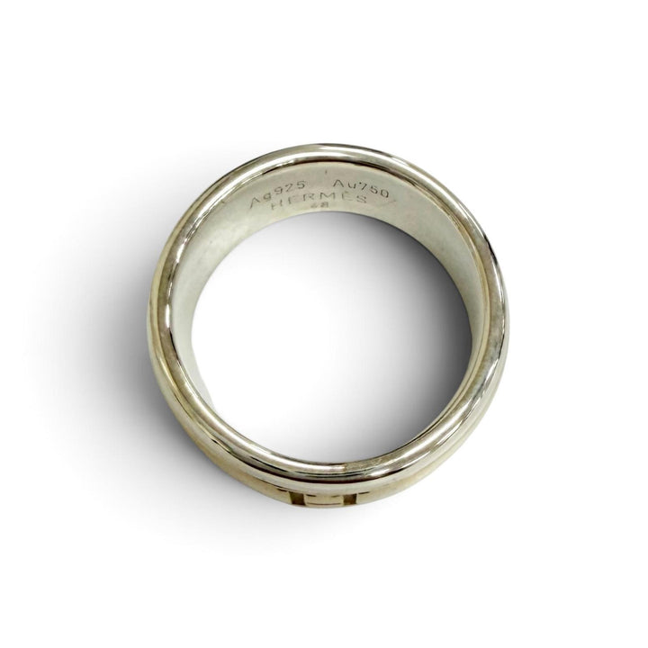 Great HERMES Ring ring H logo gold AU750 Women 48