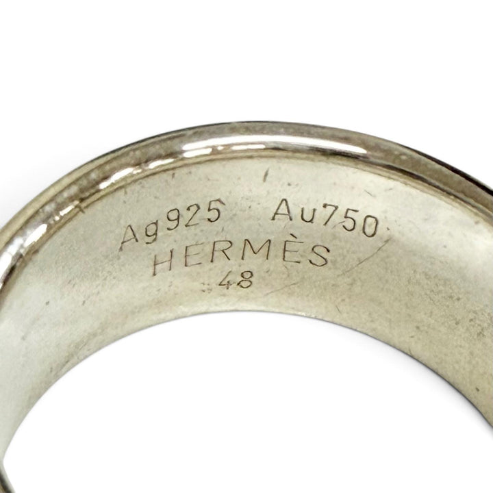 Great HERMES Ring ring H logo gold AU750 Women 48